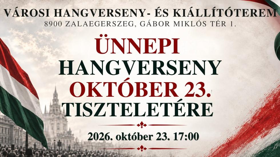 Ünnepi hangverseny október 23-a tiszteletére
Ünnepi hangverseny október 23-a tiszteletére