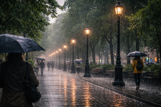 Vesz�lyjelz�s mind a 19 v�rmegy�re, a zivatarcella mindent el�ztat