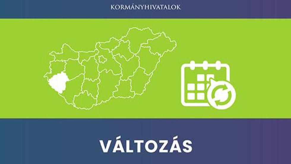 Okt�bert�l v�ltozik a Zala megyei korm�nyablakok nyitvatart�sa
