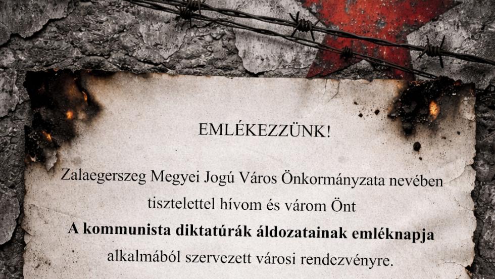 A kommunista diktatúrák áldozataira emlékeznek Zalaegerszegen A kommunista diktatúrák áldozataira emlékeznek Zalaegerszegen