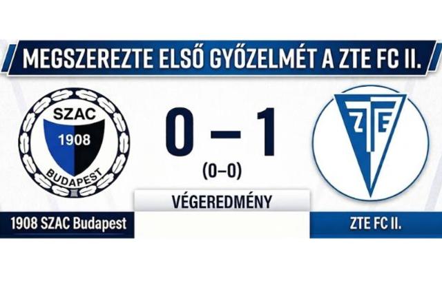 Megszerezte els� gy�zelm�t a ZTE FC II.