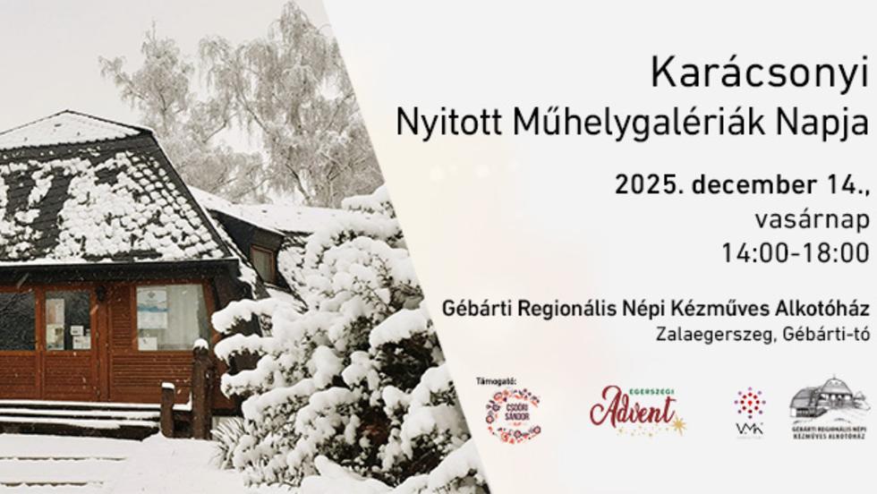 Karácsonyi Nyitott Műhelygalériák Napja
Karácsonyi Nyitott Műhelygalériák Napja