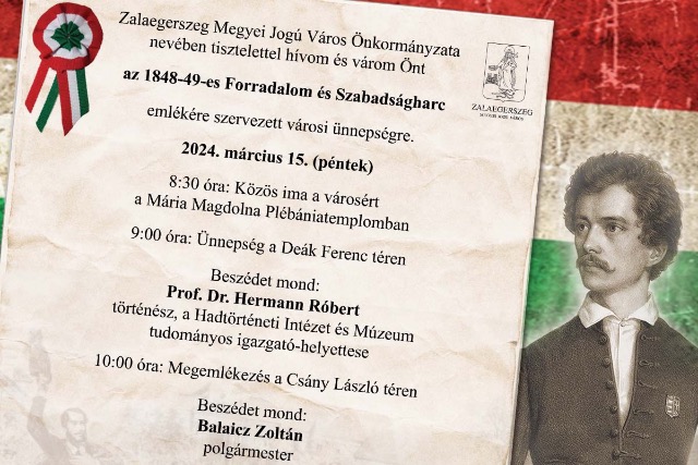 Városi ünnepség az 1848-49-es forradalom és szabadságharc emlékére Városi ünnepség az 1848-49-es forradalom és szabadságharc emlékére