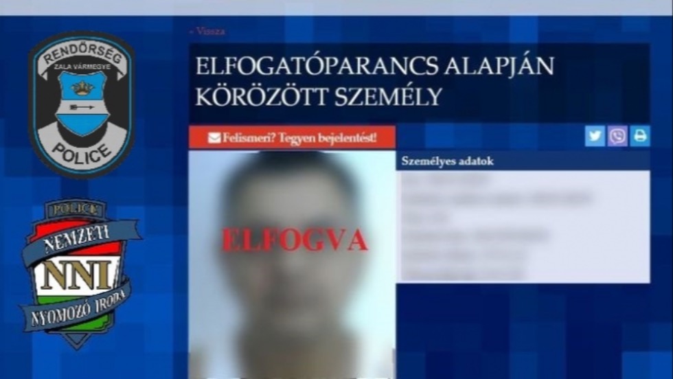 Top 50-es körözött bűnözőt fogtak el a rendőrök Zalában Top 50-es körözött bűnözőt fogtak el a rendőrök Zalában