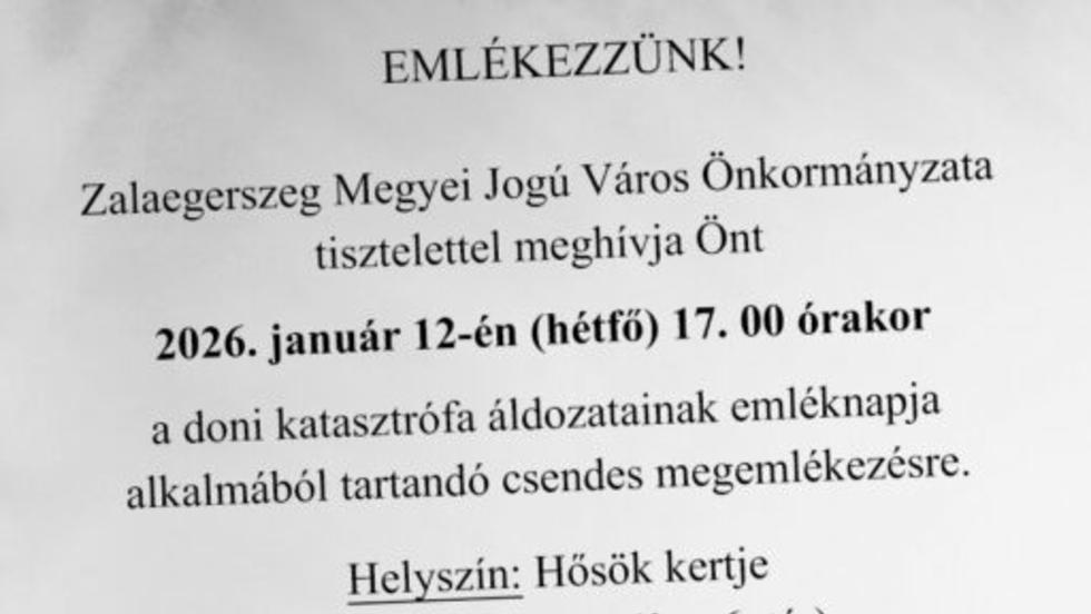 Városi megemlékezés a doni katasztrófa áldozatainak emléknapja alkalmából
Városi megemlékezés a doni katasztrófa áldozatainak emléknapja alkalmából
