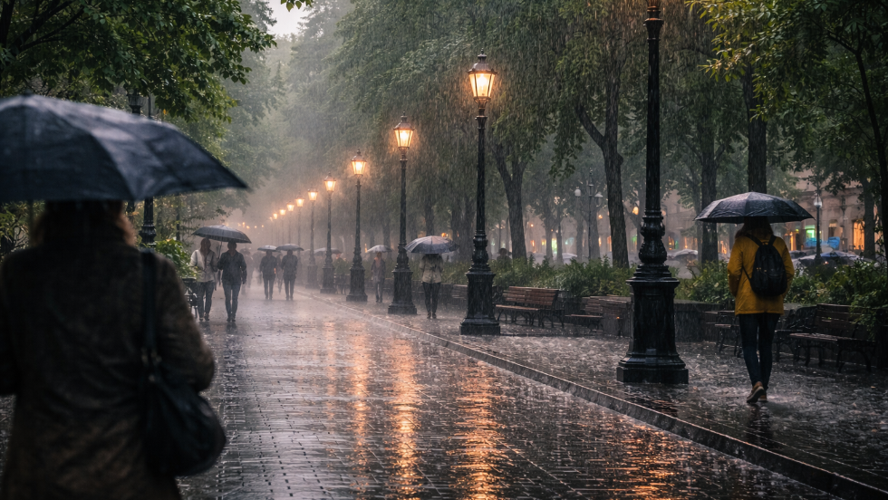 Közel egy havi csapadék érkezhet szerda délutánig Közel egy havi csapadék érkezhet szerda délutánig