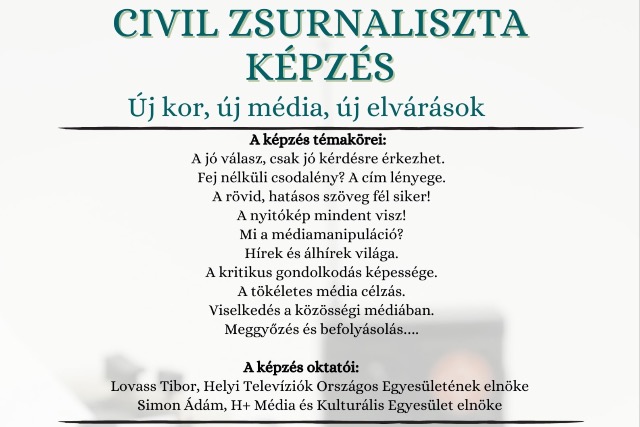 Civil zsurnaliszta képzés Zalaegerszegen Civil zsurnaliszta képzés Zalaegerszegen