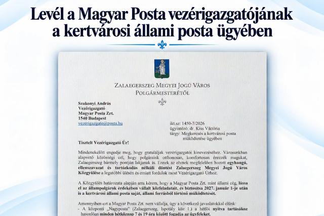 A Magyar Posta vez�rigazgat�j�hoz fordult a kertv�rosi �llami posta �gy�ben Balaicz Zolt�n