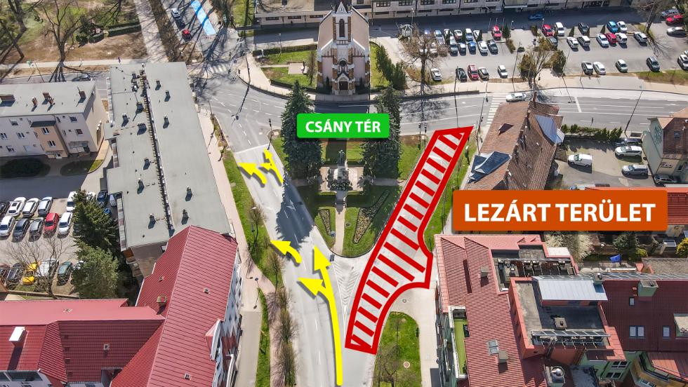 Szennyvzcsatorna-blels a Csny tr krnyezetben: vltozik a kzlekeds 