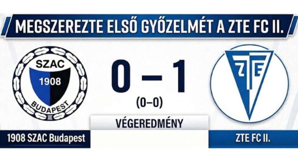 Megszerezte első győzelmét a ZTE FC II.
Megszerezte első győzelmét a ZTE FC II.
