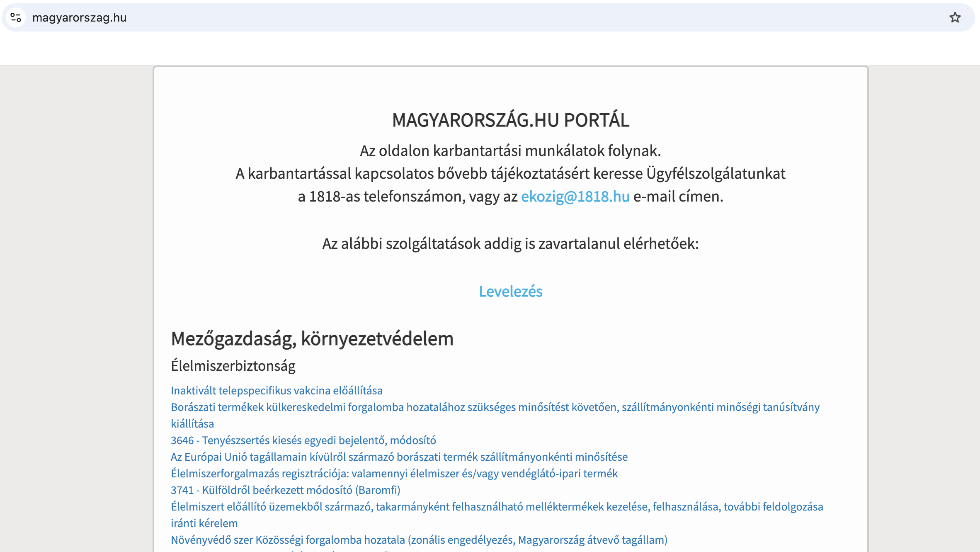 Vesz�lyes kiberbiztons�gi hiba miatt k�t napra le�llt a magyarorszag.hu
