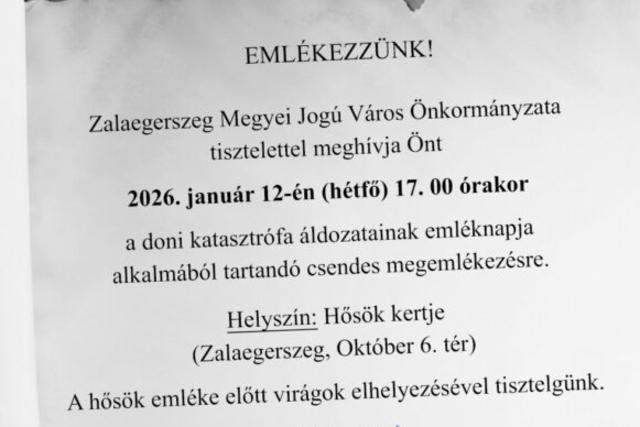 Városi megemlékezés a doni katasztrófa áldozatainak emléknapja alkalmából