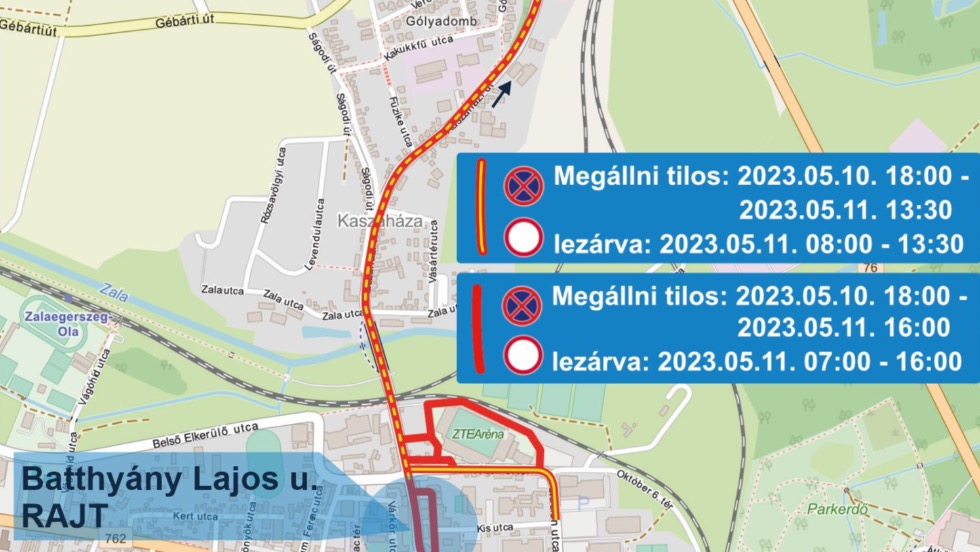 Mutatjuk, milyen útlezárások várhatók a Tour de Hongrie miatt Zalaegerszegen Mutatjuk, milyen útlezárások várhatók a Tour de Hongrie miatt Zalaegerszegen