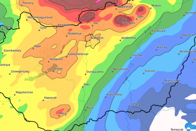 Kzel egy havi csapadk rkezhet szerda dlutnig