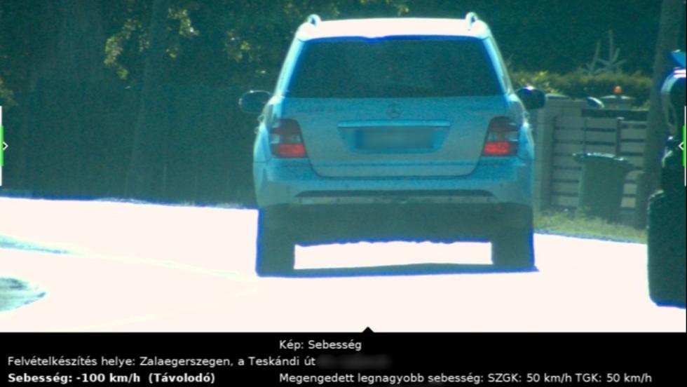 Dupl�zott a gyorshajt�: 50 helyett 100-zal ment Zalaegerszegen