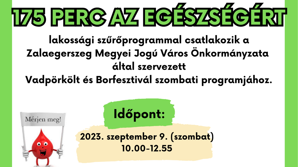 175 perc az egszsgrt - lakossgi szrprogram