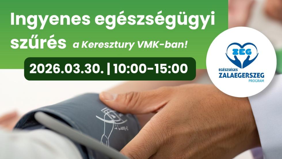 Lakossági szűrőnapot tartanak a Keresztury művelődési központban Lakossági szűrőnapot tartanak a Keresztury művelődési központban