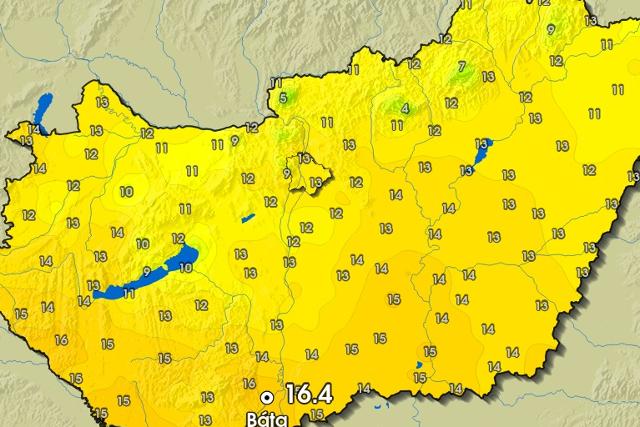 Megdlt a napi melegrekord cstrtkn - 16,4 fokot mrtek a Tolna vrmegyei Btn