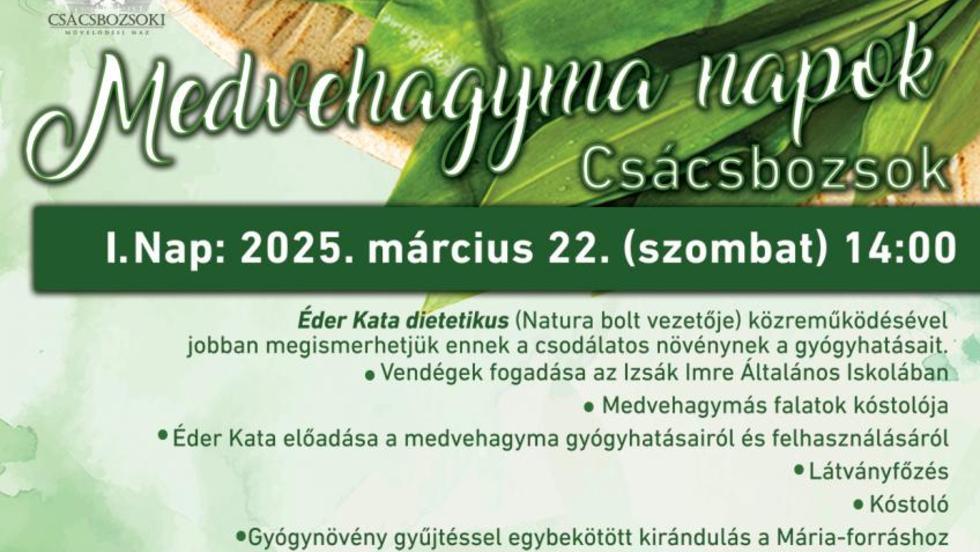 Medvehagyma napok Cscsbozsokon