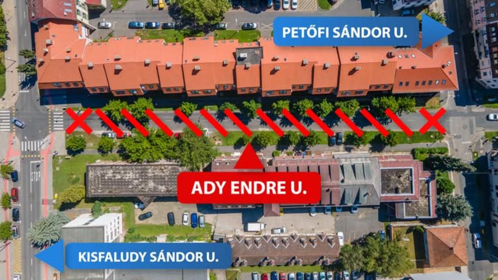 Folytatódik az Ady utca felújítása – szerdától teljes lezárás lép életbe Folytatódik az Ady utca felújítása – szerdától teljes lezárás lép életbe
