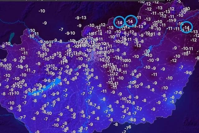 Az elmúlt éjszaka volt az idei tél eddigi leghidegebb éjszakája Az elmúlt éjszaka volt az idei tél eddigi leghidegebb éjszakája