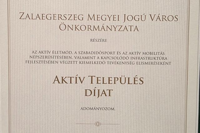 Zalaegerszeg a legakt�vabb telep�l�sek k�z�tt