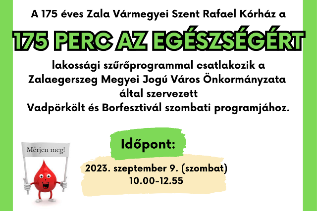 175 perc az egszsgrt - lakossgi szrprogram