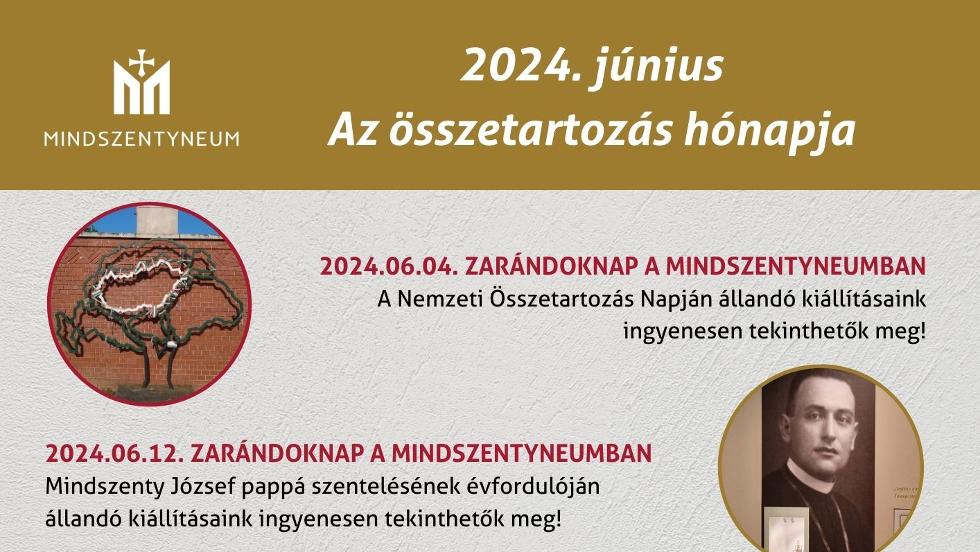 Júniusi programok a Mindszentyneumban Júniusi programok a Mindszentyneumban